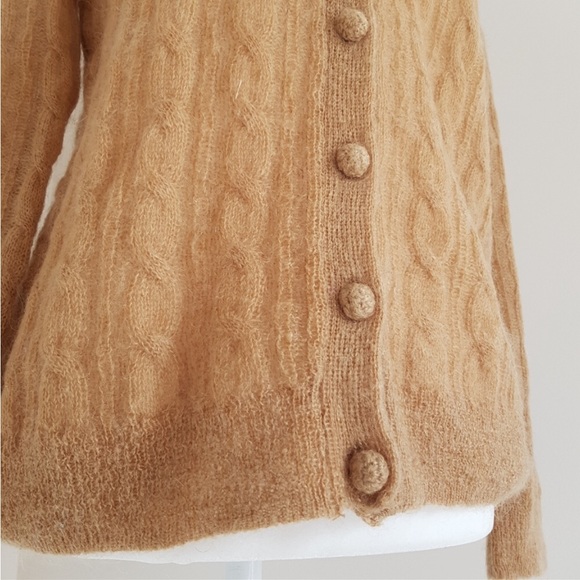 Vintage Tan Knit Cardigan - Picture 2 of 4